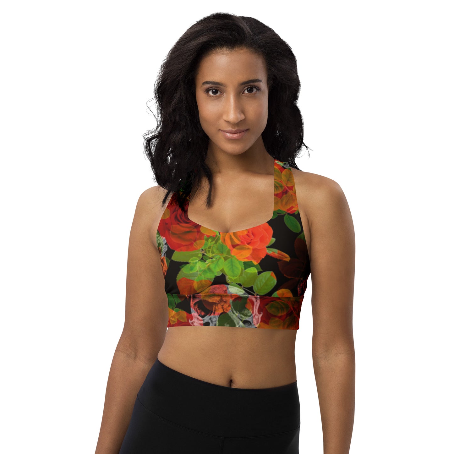 Alpha Line Sports Bra Skulls & Roses