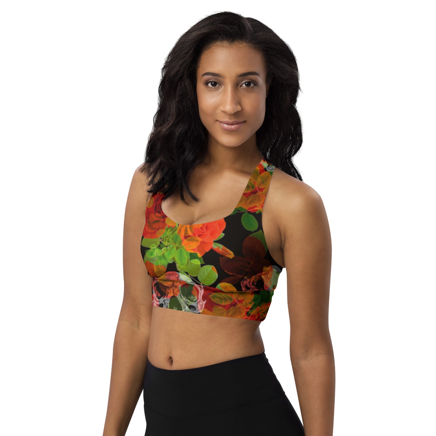 Alpha Line Sports Bra Skulls & Roses