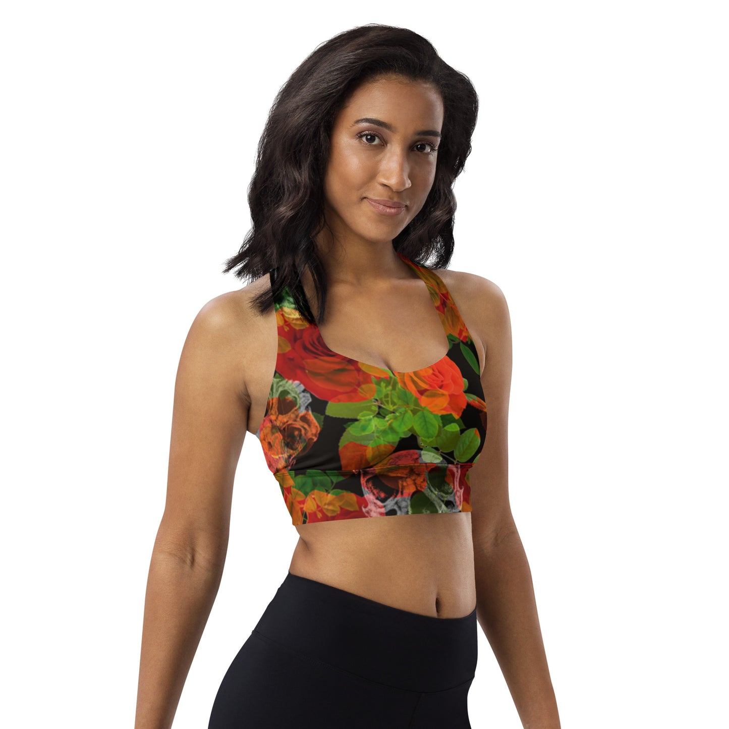 Alpha Line Sports Bra Skulls & Roses