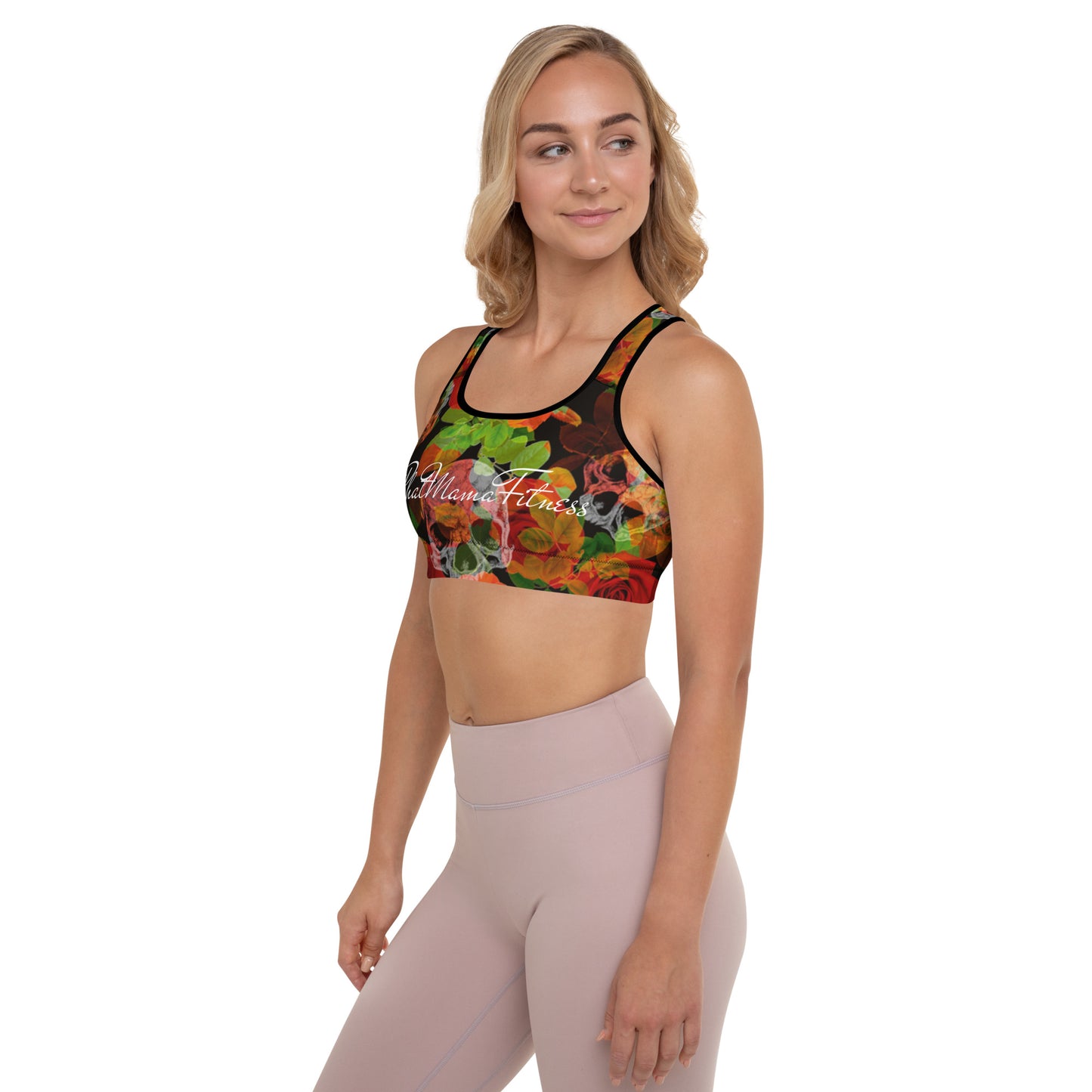 NU Line Sports Bra Skulls & Roses - with print