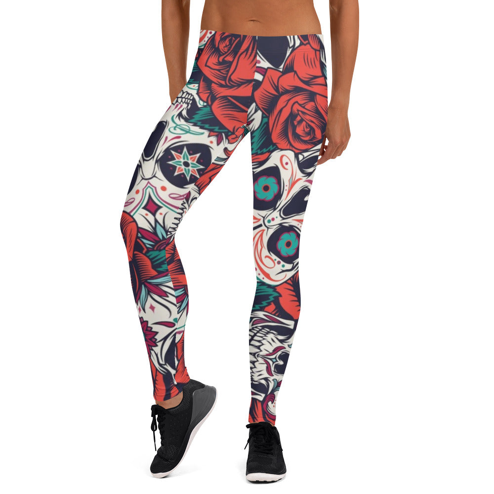 NU Line Athletic Leggings Sugar Skulls 1